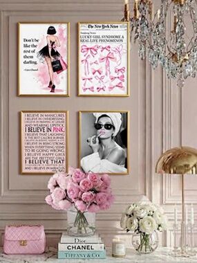 Pick 4 | Coquette Chic Glam & Chanel Gallery Wall Art | Custom 8x10 Giclée Set